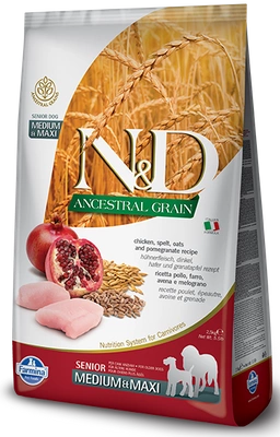 Farmina N&D Ancestral Grain canine CHICKEN&POMEGRANATE SENIOR MEDIUM&MAXI  12kg