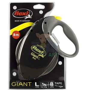 FLEXI Smycz oryginalna Giant L taśma 8m do 50 kg - czarna