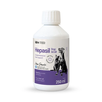 Lab-v Hepasil Dog & Cat preparat na poprawę funkcjonowania wątroby dla psa i kota 250 ml