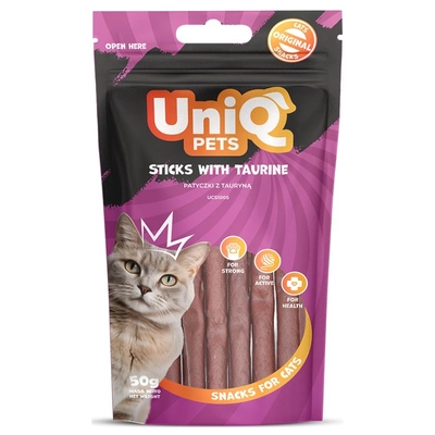 UNIQ PETS przysmaki dla kota - patyczki z tauryną 50g 