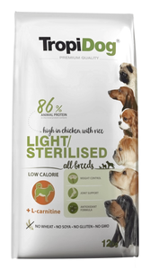 TROPIDOG Premium light/sterilised 12kg\ Opakowanie uszkodzone (3771) !!!