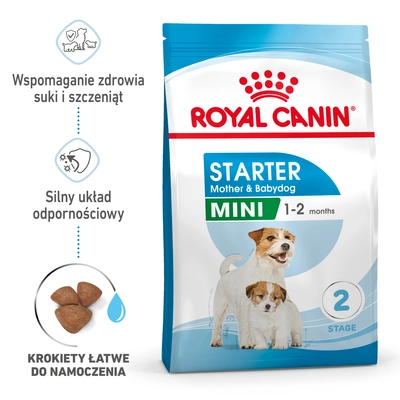 ROYAL CANIN Mini Starter Mother & Babydog 8kg karma sucha dla suk w ciąży i okresie laktacji oraz szczeniąt, od 4 do 8 tygodnia, ras małych \ Opakowanie uszkodzone (2684) !!! 