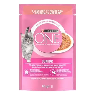 Purina One Junior Karma dla kociąt z łososiem i marchewką 85g