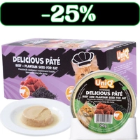 UNIQ PETS KARMA MOKRA DLA KOTA ROYAL BEEF pasztecik wołowy z nasionami babki lancetowatej 30 g x 8 szt
