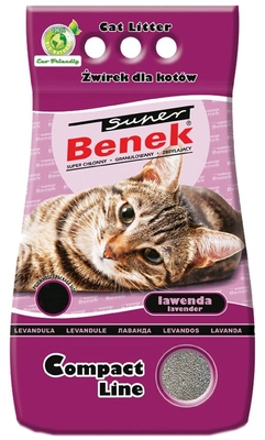 SUPER BENEK Żwirek Compact Lawenda 10l-6kg  / Opakowanie uszkodzone (2091)!!!