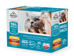 Frendi saszetki dla kota (kurczak/wołowina/indyk)    12x100g