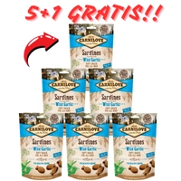 Carnilove Semi Moist Snack, sardynki i czosnek niedźwiedzi 200 g 5+1 GRATIS!!