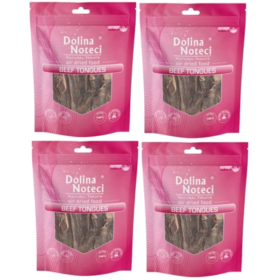 DOLINA NOTECI Natural Treats Beef Tongues ozory wołowe przysmak dla psa 4x100g