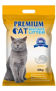 Premium Cat Żwirek Bentonitowy Zbrylający - Cytrynowy dla kota 20kg