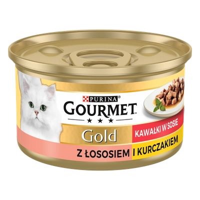 Purina Gourmet Gold łosoś/ kurczak w sosie 72x85g