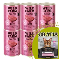 WILD FARM Pate with Beef 6x400g - bezglutenowa karma dla kota