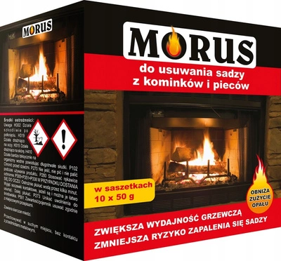 Morus - proszek do usuwania sadzy z  kominków i pieców 10x50g