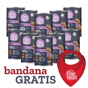 PetRepublic Fine Meat danie z indyka 10x400g + bandana!