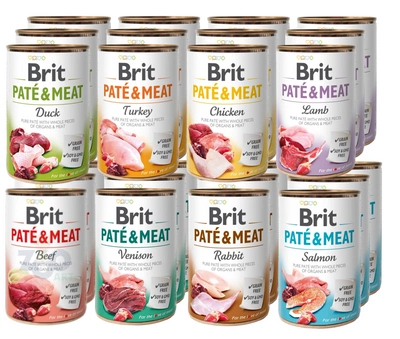 BRIT PATE & MEAT Mix  24x400g 8 Smaków