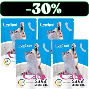 Żwirek Silikonowy dla Kota Cat Sand Micro - PH Control 4x3,8l ( Zmienia kolor, aby sprawdzić wczesne oznaki choroby)