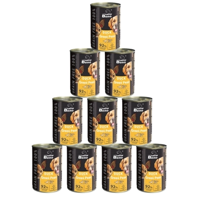 Super Beno PIES bezzbożowe kąski z kaczką i zielonym groszkiem w sosie 10x415g