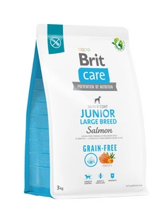 BRIT CARE Dog Grain-free Junior Large Breed Salmon 3kg / Opakowanie uszkodzone (1229,1233)