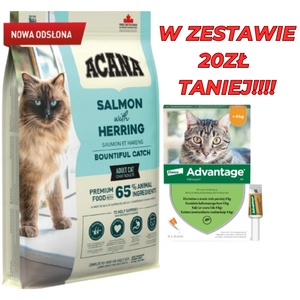 ACANA Bountiful Catch Cat 4,5kg + Advantage - dla kotów (0,4mlx4) *roztwór* blister
