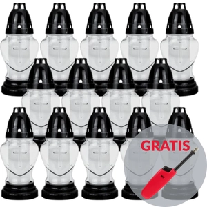 LUKS Znicz nagrobkowy 304BT 18,5cm 14szt + zapalarka gazowa GRATIS !!!