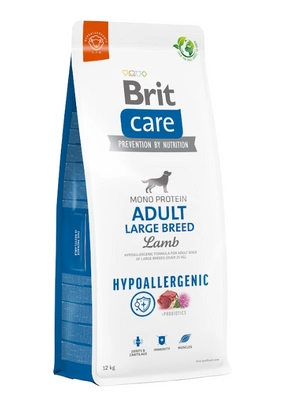 BRIT CARE Dog Hypoallergenic Adult Large Breed Lamb 12kg/Opakowanie uszkodzone (8322, 8354, 8356, 8350, 8457, 8506, 8476, 8579, 8707) !!! 