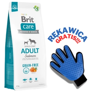 BRIT CARE Grain-free Adult Salmon 12kg + RĘKAWICA DO CZESANIA GRATIS!!