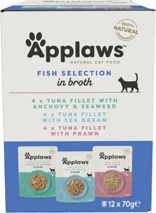 Applaws Cat Tin Multipack Fish Selection in Broth 12x70g