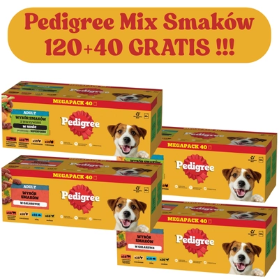 PEDIGREE Adult saszetka 40x100g - Mix Smaków 120+40 GRATIS