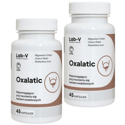 Lab-v Oxalatic – Wsparcie dla kotów przy tworzeniu się kamieni oksalatowych 2x45 kapsułek