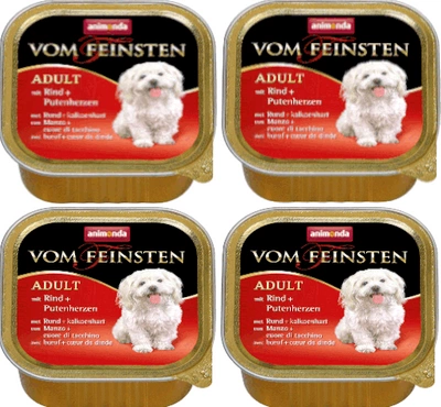 ANIMONDA Dog Vom Feinsten Adult smak: wołowina i serca indyka 22x150g