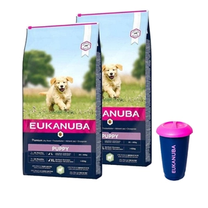 EUKANUBA-Puppy large L-XL jagnięcina 2x2,5 kg + Pojemnik na karmę 4,5kg GRATIS