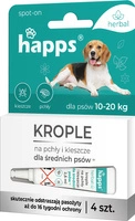 HAPPS Herbal - krople na pchły i kleszcze dla średnich psów 10-20kg