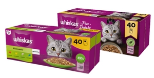 WHISKAS Adult saszetki 40 x 85 g Mix Smaków - mokra karma dla dorosłego kota, w galaretce + WHISKAS Adult saszetki 40 x 85 g Drobiowe Frykasy