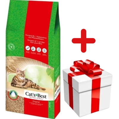 JRS Cats Best Eko Plus - Żwirek Drewniany Zbrylający 40l / 17,2kg + niespodzianka dla kota GRATIS!