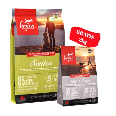 ORIJEN Dog Senior 11,4kg + ORIJEN Fit & Trim Dog 2kg GRATIS!!