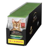 Purina Pro Plan Sterilised z wołowiną dla kota 26x85g (18+8 GRATIS)