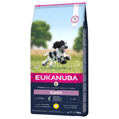 EUKANUBA Puppy&Junior Medium Breed 15kg \ Opakowanie uszkodzone (9730,9848) !!! 