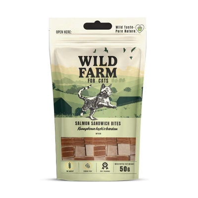 WILD FARM Kanapkowe kąski z łososiem 50g przysmak dla kota