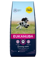 EUKANUBA Puppy&Junior Medium Breed Chicken 15kg +3kg GRATIS / Opakowanie uszkodzone (68)