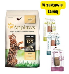 Applaws Adult Chicken Sucha Karma dla kota 7,5kg + Polędwiczka 3x30g mix