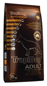 TROPIDOG Super Premium adult medium & large breed jagnięcina z ryżem 15kg