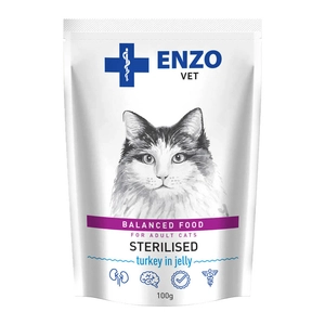 ENZO VET Sterilised dieta dla kotów sterylizowanych z indykiem w galaretce 100g