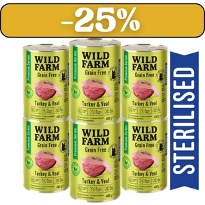 WILD FARM Premium Grain Free Turkey and Veal 6x400g  - bezzbożowa karma dla kota sterylizowanego