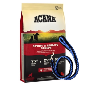 ACANA  Sport & Agility 11,4kg + Smycz pleciona gruba 120cm