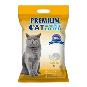 Premium Cat Żwirek Bentonitowy Zbrylający - Cytrynowy dla kota 5L- 3,8 kg / Opakowanie uszkodzone (2117,2437) !!!