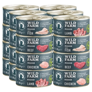 WILD FARM Mousse Mix smaków 24x85g - bezzbożowy mus dla kota