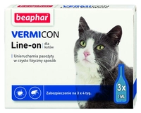 VERMICON LINE-ON CAT 1ML - 3 pipety kropli przeciwpchłowych dla kotów