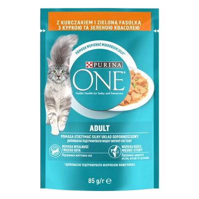 Purina One Adult Karma dla kotów z kurczakiem i zieloną fasolką 85 g