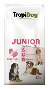 TROPIDOG Premium Junior L bogaty w indyka i ryż 12kg/Opakowanie uszkodzone (3925) !!!