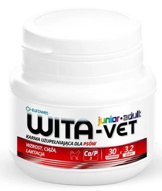 WITA-VET Ca/P = 2, 3,2g Junior+Adult 100 tabletek 