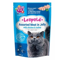 Leopold kurczak z indykiem w galaretce dla kotów 100g [data ważności 03-07-2025]